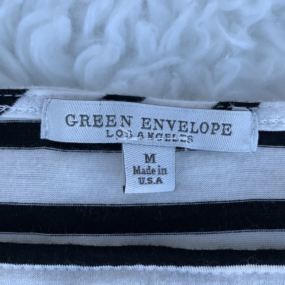 Green Envelope La Wardrobe Basic Black White Stri… - image 2